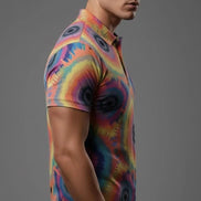 All-Over Print Men's Henley Shirt by Aesthetic Rebellion