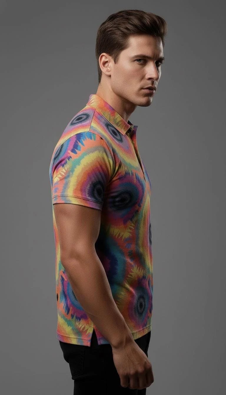 All-Over Print Men's Henley Shirt by Aesthetic Rebellion