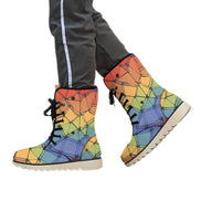 Charismatic Camo Men's Plush Boots – Maximalist Streetwear Winter Shoes – Bold Statement Tactical Footwear by Aesthetic Rebellion
