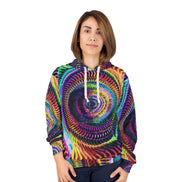 Ocular Opulence Spiral Kaleidoscope Hoodie - Trippy 3D Geometric Pullover for Rave & Psytrance Culture by Aesthetic Rebellion