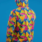 Vibrant Geometric Triangle Print Hoodie - Bold Maximalist Streetwear Pullover for Rave Style by Aesthetic Rebellion