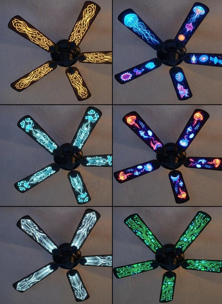 Kinetic Insect Ceiling Fan Decals | Cyberpunk Steampunk Art by Aesthetic Rebellion