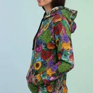 Maximalist Wildflower Botanical Athletic Hoodie - High-Performance Floral Sweatshirt for Fitness & Nature Lovers by Aesthetic Rebellion