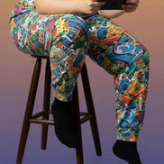 90s Mixtape Pajama Pants - Retro Music Lover Lounge Wear by Aesthetic Rebellion