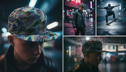 Abstract Fractal Art Flat Brim Cap • Maximalist Streetwear Snapback by Aesthetic Rebellion