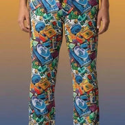 90s Mixtape Pajama Pants - Retro Music Lover Lounge Wear by Aesthetic Rebellion