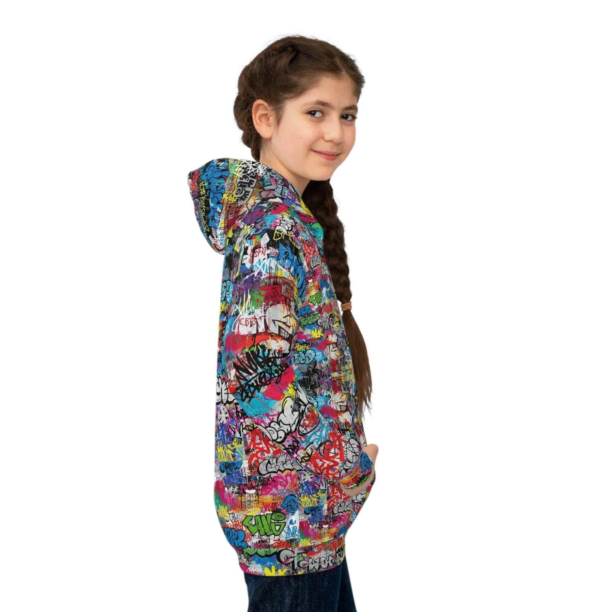 Urban Legend Kids Graffiti Hoodie - Bold Street Art Pullover for Miniature Maximalists & Creative Kids by Aesthetic Rebellion
