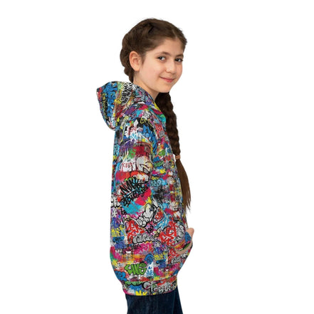 Urban Legend Kids Graffiti Hoodie - Bold Street Art Pullover for Miniature Maximalists & Creative Kids by Aesthetic Rebellion