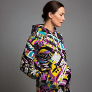 Heavyweight Primal Print Cotton Hoodie - Designer All-Over Print Pullover for Streetwear Collectors by Aesthetic Rebellion