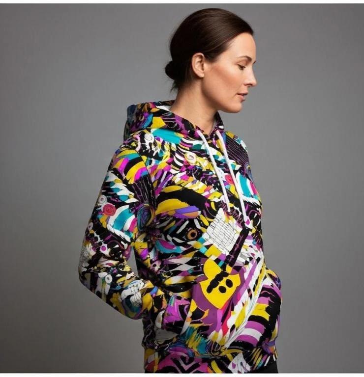 Heavyweight Primal Print Cotton Hoodie - Designer All-Over Print Pullover for Streetwear Collectors by Aesthetic Rebellion
