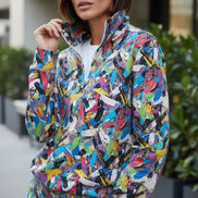 Digital Impasto Paint Stroke Half-Zip - Heavyweight Cotton Pullover for Fine Artists & Curators by Aesthetic Rebellion