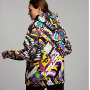 Heavyweight Primal Print Cotton Hoodie - Designer All-Over Print Pullover for Streetwear Collectors by Aesthetic Rebellion