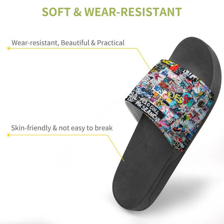 "Tag Swag" All-Over Print Slides | Bold Abstract Art PVC Slippers by Aesthetic Rebellion