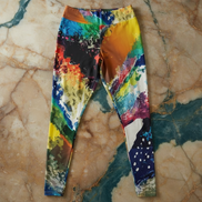 Abstract Expressionist Paint Splash Leggings - High-Waist Plus Size Tights for Bold Fitness