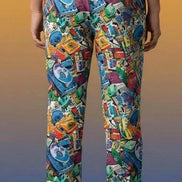 90s Mixtape Pajama Pants - Retro Music Lover Lounge Wear by Aesthetic Rebellion