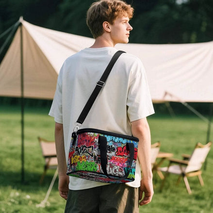 Maximalist Graffiti Portable Cooler Bag - Insulated Oxford Tote for Festivals, Beach Days & Designer Lunches by Aesthetic Rebellion