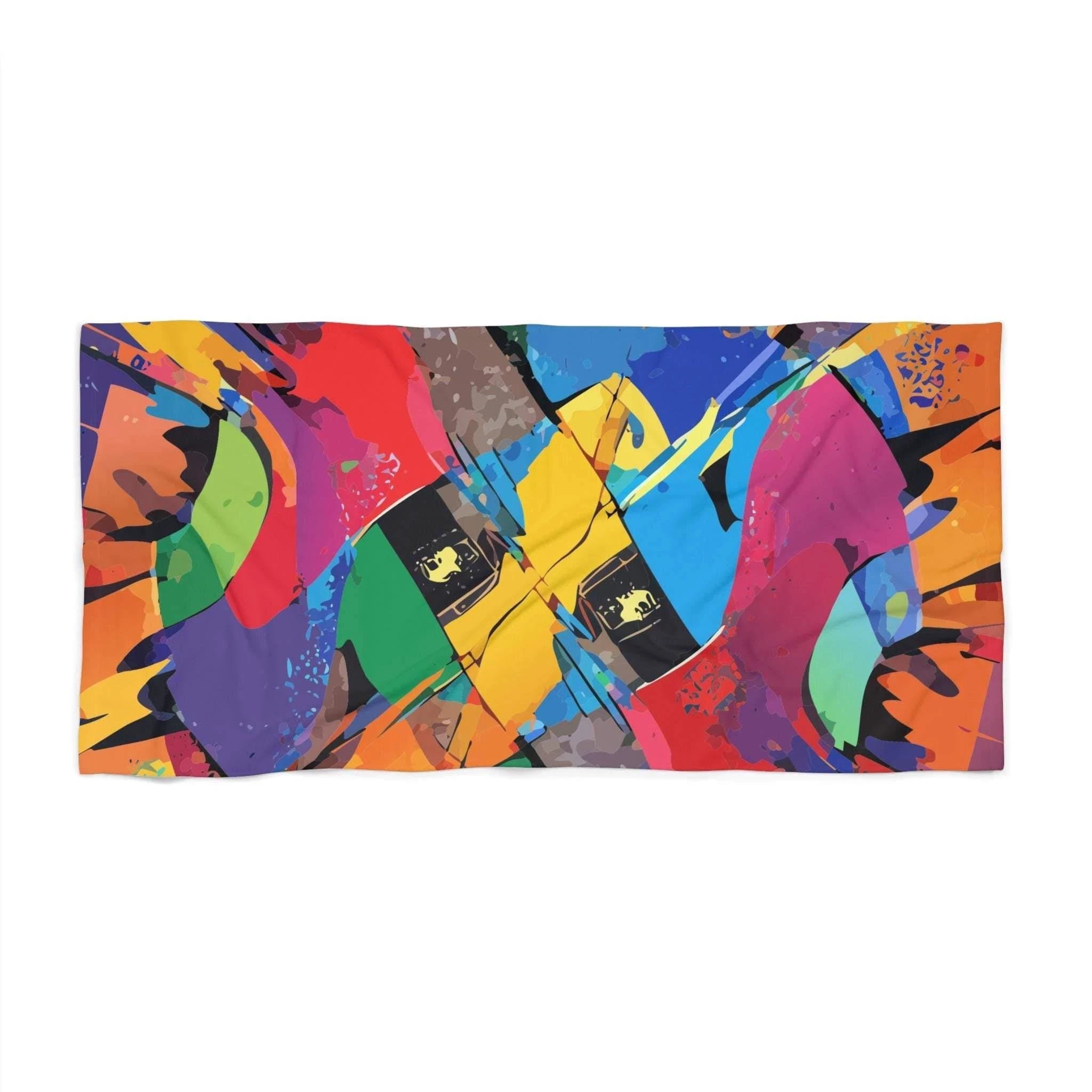 Abstract Paint Splash Beach Towel - Vibrant Microfiber Pool Towel for Artistic Summer Vibes by Aesthetic Rebellion