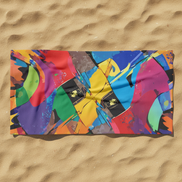 Abstract Paint Splash Beach Towel - Vibrant Microfiber Pool Towel for Artistic Summer Vibes