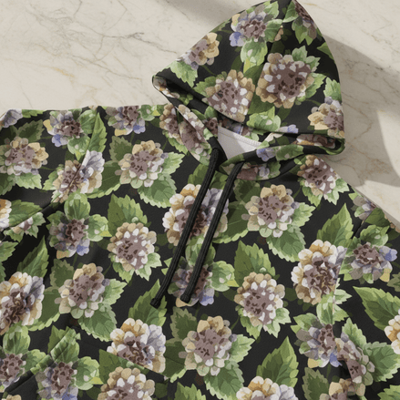 Floral Print Athletic Hoodie, Cozy Gym Layer, Nature - Inspired Sportswear, Perfect Gift for Fitness Lovers, Stylish Outdoor Apparel - Aesthetic Rebellion
