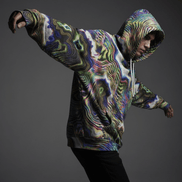 Glitch Art AOP Pullover Hoodie — Mind Trip Psychedelic Swirl Streetwear For All Genders - Aesthetic Rebellion