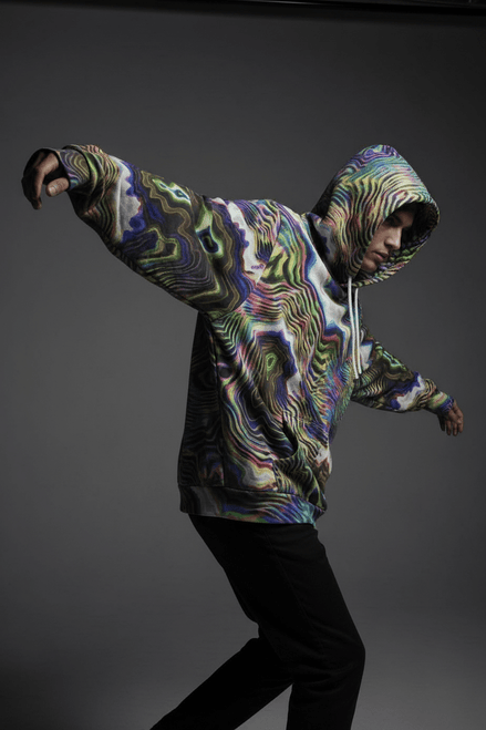 Glitch Art AOP Pullover Hoodie — Mind Trip Psychedelic Swirl Streetwear For All Genders Aesthetic Rebellion