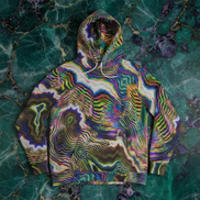Glitch Art AOP Pullover Hoodie — Mind Trip Psychedelic Swirl Streetwear For All Genders - Aesthetic Rebellion