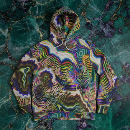 Glitch Art AOP Pullover Hoodie — Mind Trip Psychedelic Swirl Streetwear For All Genders - Aesthetic Rebellion
