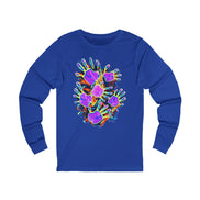 Graffiti Burst Long Sleeve Tee — Dark Jersey with Neon Street-Art Chest Hit, Understated Loud - Aesthetic Rebellion
