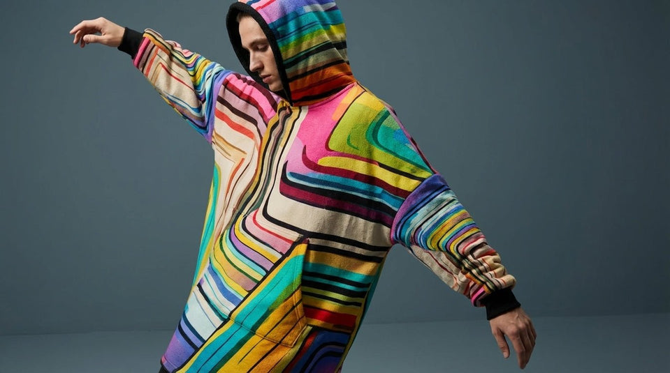 Hoodie Blanket – Laffy Taffy Wrapper All - Over Print | Wearable Art, Oversized Sherpa Fleece, All Gender - Aesthetic Rebellion