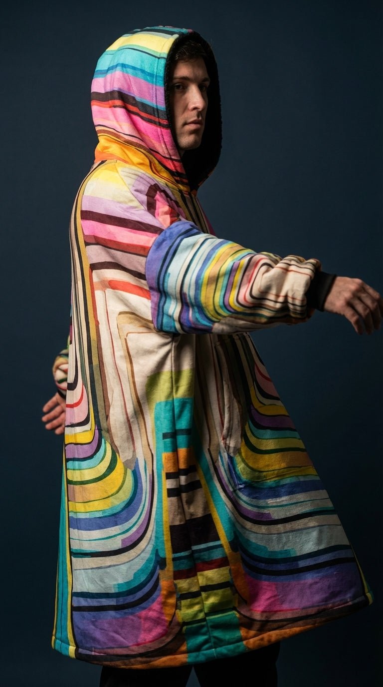 Hoodie Blanket – Laffy Taffy Wrapper All - Over Print | Wearable Art, Oversized Sherpa Fleece, All Gender - Aesthetic Rebellion