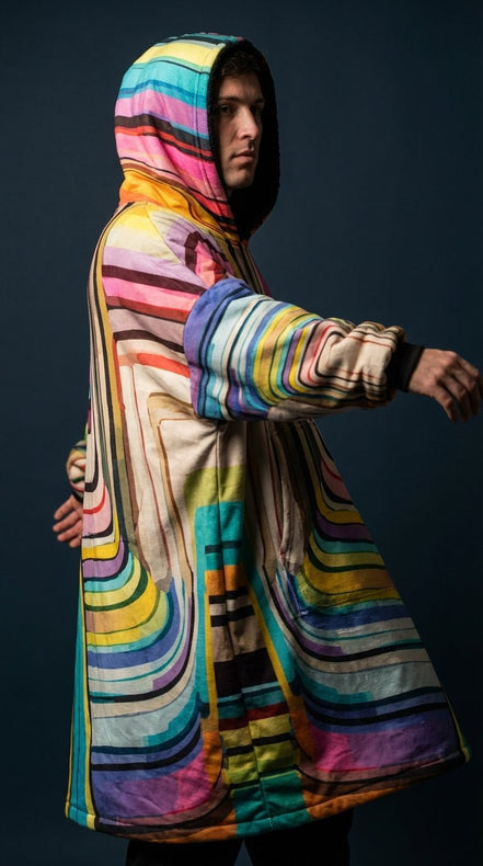 Hoodie Blanket – Laffy Taffy Wrapper All - Over Print | Wearable Art, Oversized Sherpa Fleece, All Gender - Aesthetic Rebellion