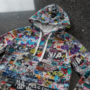 Kids Graffiti Hoodie | All - Over Print Sublimated Pullover - Aesthetic Rebellion