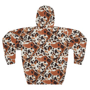 Leopard Spot AOP Hoodie for Animal Print Maximalists — Brown Cream Wild Print Pullover, Autumn Street Style Statement, Cozy Unisex Gift for Her or Him - Aesthetic Rebellion