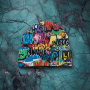Liquid Glitch Beanie – Maximalist Graffiti Streetwear Hat - Aesthetic Rebellion