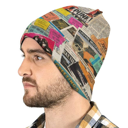 Maximalist AOP Beanie for Streetwear Collectors — All-over print in vivid multicolor tones. Women's beanie with main character energy, festival core 2026, art kid fashion style. Aesthetic Rebellion.