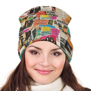 Maximalist AOP Beanie for Streetwear Collectors — All-over print in vivid multicolor tones. Women's beanie with main character energy, festival core 2026, art kid fashion style. Aesthetic Rebellion.