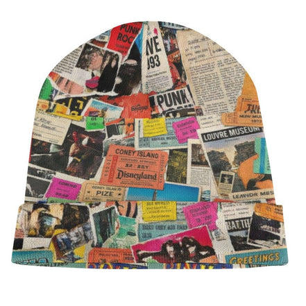 Maximalist AOP Beanie for Streetwear Collectors — All-over print in vivid multicolor tones. Women's beanie with main character energy, festival core 2026, art kid fashion style. Aesthetic Rebellion.