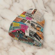 Maximalist AOP Beanie for Streetwear Collectors — All-over print in vivid multicolor tones. Women's beanie with main character energy, festival core 2026, art kid fashion style. Aesthetic Rebellion.