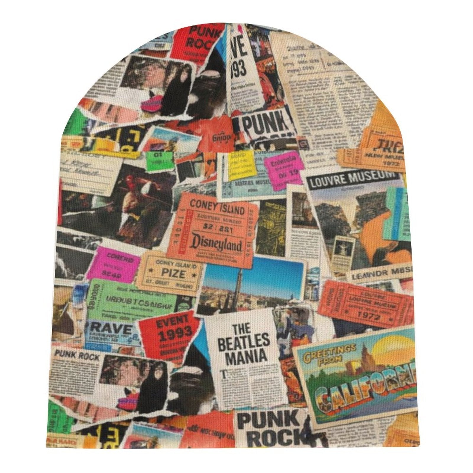 Maximalist AOP Beanie for Streetwear Collectors — All-over print in vivid multicolor tones. Women's beanie with main character energy, festival core 2026, art kid fashion style. Aesthetic Rebellion.