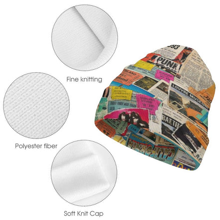 Maximalist AOP Beanie for Streetwear Collectors — All-over print in vivid multicolor tones. Women's beanie with main character energy, festival core 2026, art kid fashion style. Aesthetic Rebellion.