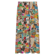 Maximalist AOP High-Waist Midi Dress — All-over print in red tones. Women's midi dress with weird girl aesthetic, wearable art movement, dopamine dressing style. Aesthetic Rebellion.