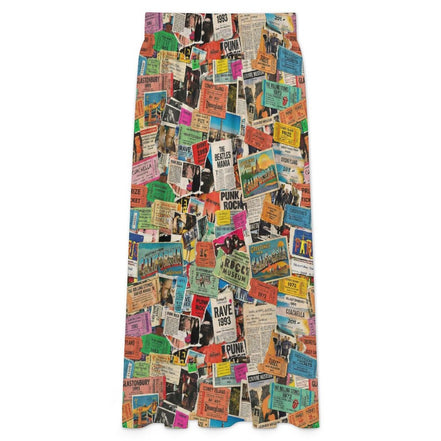 Maximalist AOP High-Waist Midi Dress — All-over print in red tones. Women's midi dress with weird girl aesthetic, wearable art movement, dopamine dressing style. Aesthetic Rebellion.