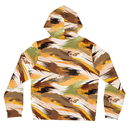 Maximalist Fall Zip Hoodie for Aesthetic Dressers — Abstract Autumn Brushstroke AOP, Earthy Statement Outerwear, Cozy Art-Forward Streetwear - Aesthetic Rebellion