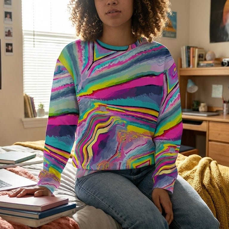 Melted Candy All - Over - Print Unisex Sweatshirt | 100% Cotton 310GSM - Aesthetic Rebellion