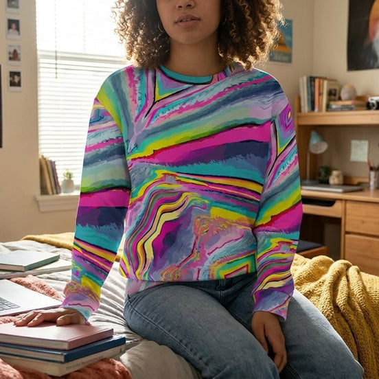 Melted Candy All - Over - Print Unisex Sweatshirt | 100% Cotton 310GSM - Aesthetic Rebellion