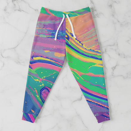 Melted Neon Crayons All - Over Print Athletic Joggers - Aesthetic Rebellion