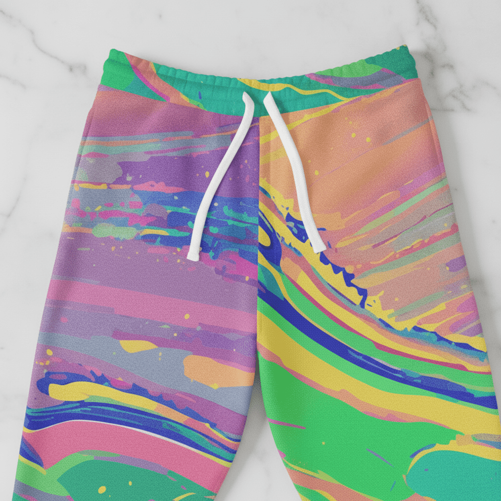 Melted Neon Crayons All - Over Print Athletic Joggers - Aesthetic Rebellion