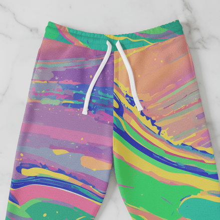 Melted Neon Crayons All - Over Print Athletic Joggers - Aesthetic Rebellion