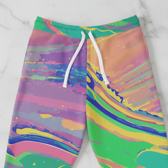 Melted Neon Crayons All - Over Print Athletic Joggers - Aesthetic Rebellion