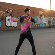 Men's Henley Shirt – Pink Black Liquid Grunge Art Long Sleeve Streetwear Aesthetic Rebellion